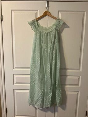 Sheer Lace-Trim Mint Green Camisole